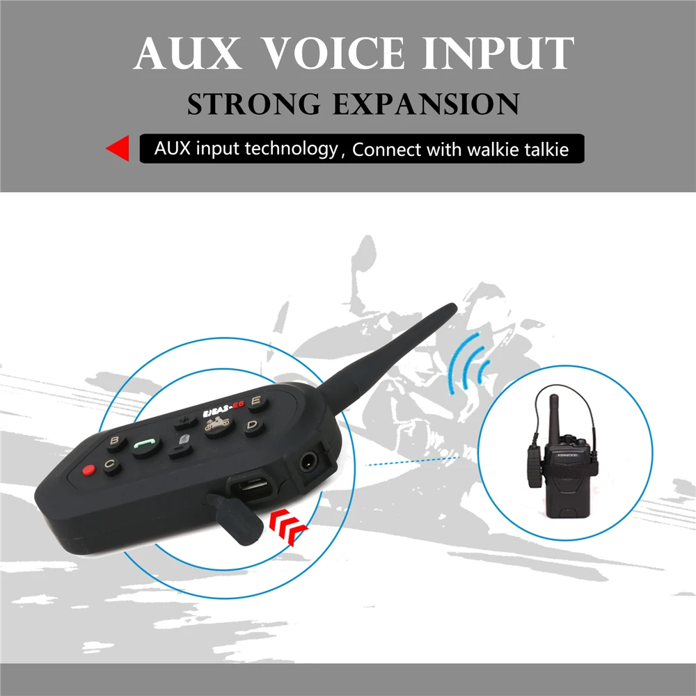 Bluetooth гарнитура для мотоциклетного шлема VOX AUX GPS 6 человек|intercom motorcycle|intercom videointercom |