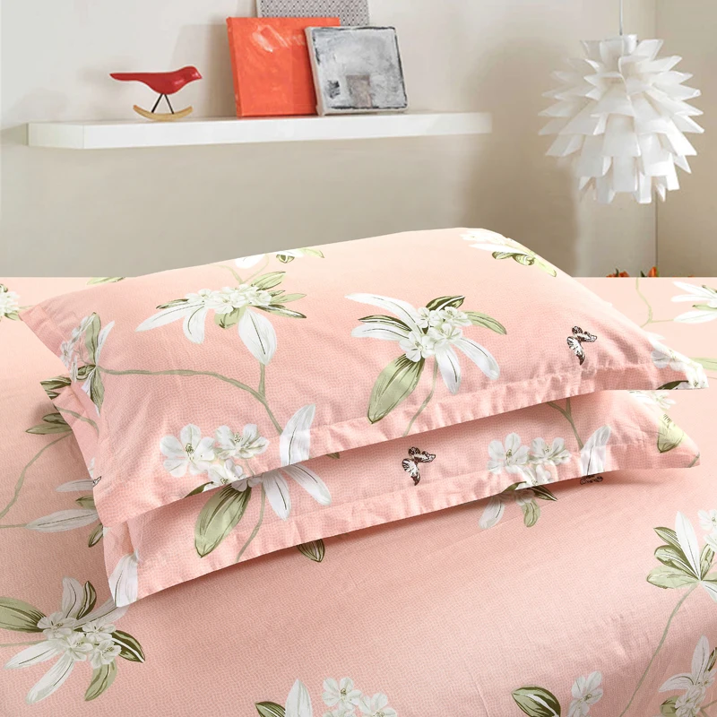 2 шт 100% хлопок розовый наволочка с цветочным принтом декоративные наволочки для