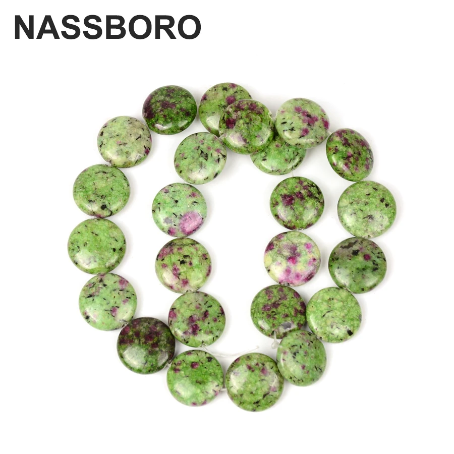 Новое поступление плоский круглый натуральный Эпидот Камень циозит бусины для
