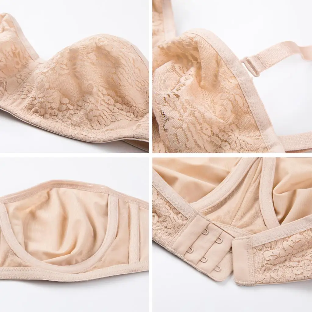 DOBREVA Sexy Lace Backless Bras For Women Lingerie Brassiere Full Cup Invisible Multiway Strapless Bra Underwear