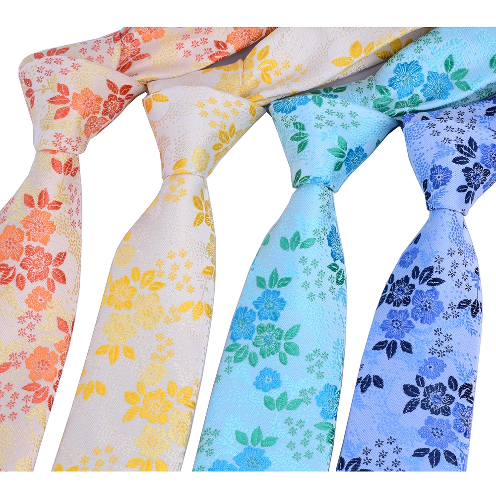 

GUSLESON Silk tie for Men Colorful Floral Necktie Corbatas Hombre 7cm Gravata Slim Tie Formal Social Event Wedding Tie Dress Lot