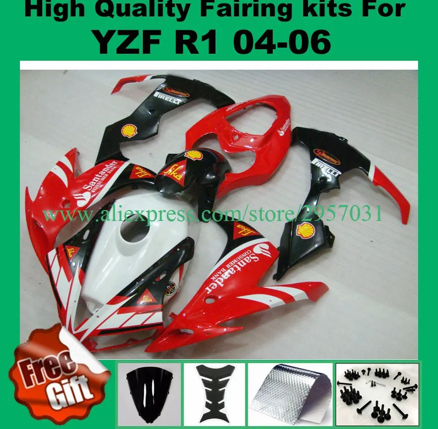 

Free screws+gifts Injection Mold For YAMAHA YZF-R1 2004 2005 2006 YZF R1 YZF1000 04 05 06 YZF 1000 04-06 Fairing Red HOT