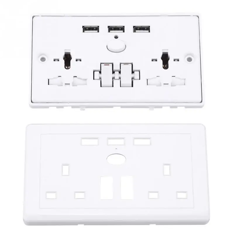 Многофункциональная электрическая настенная розетка с 3 usb-портами AC 110~ 250V UK Plug