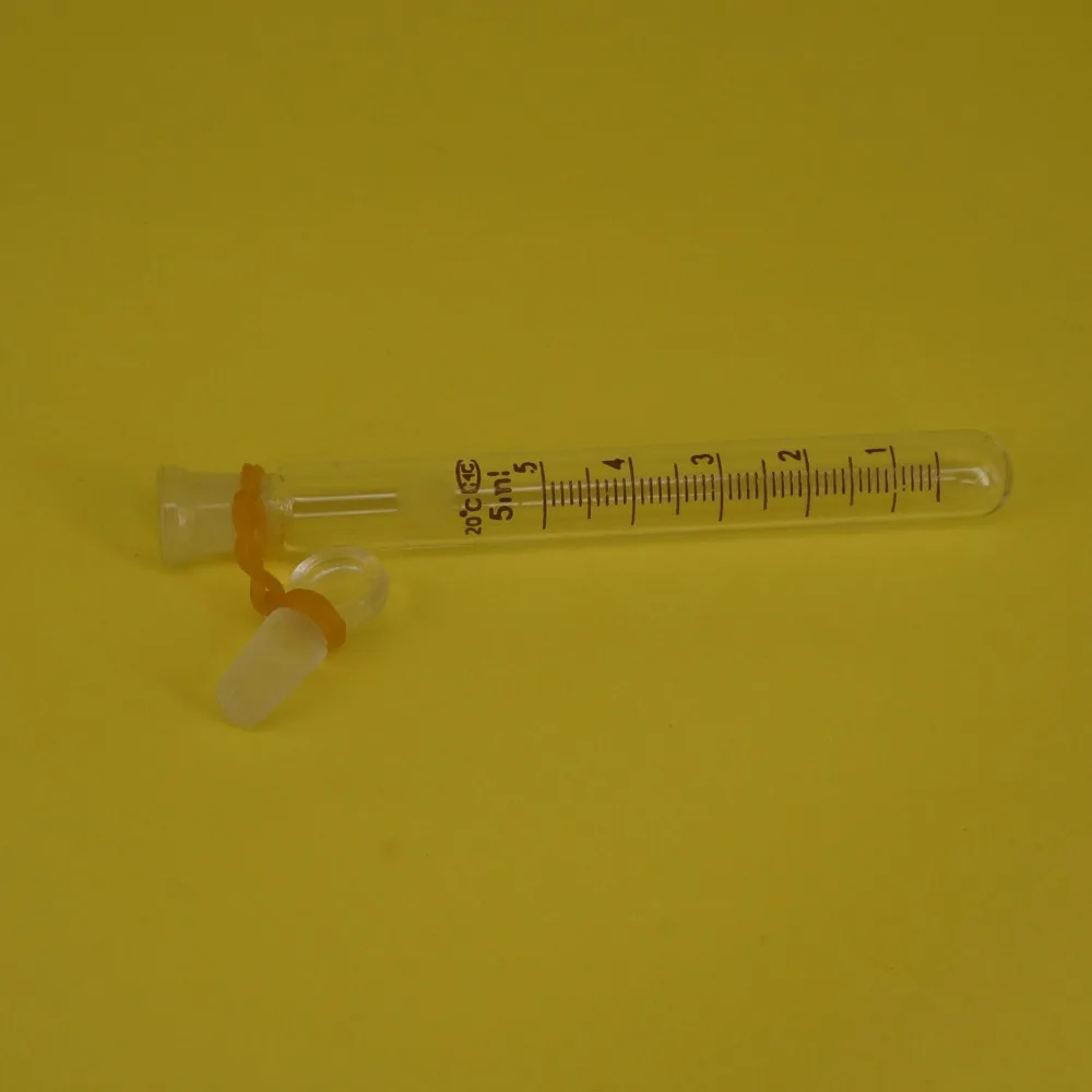 5 мл градуированная линия лабораторная прозрачная стеклянная испытательная