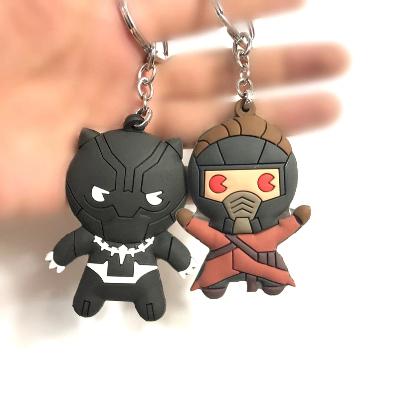 Marvel Мстители Venom танос Тор Черная пантера фигурка ПВХ брелок для ключей Капитан