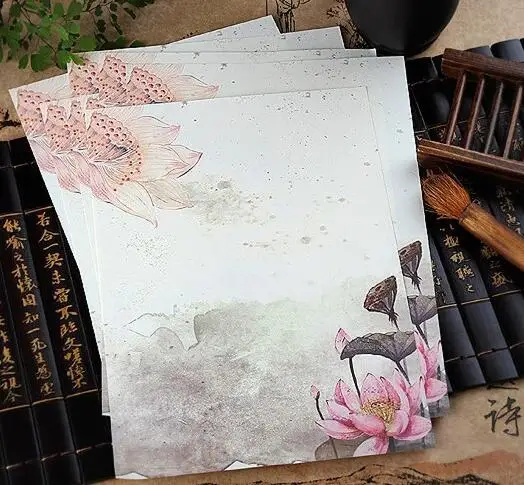 8 шт./упак. Новая Винтажная крафт бумага с цветными чернилами в китайском