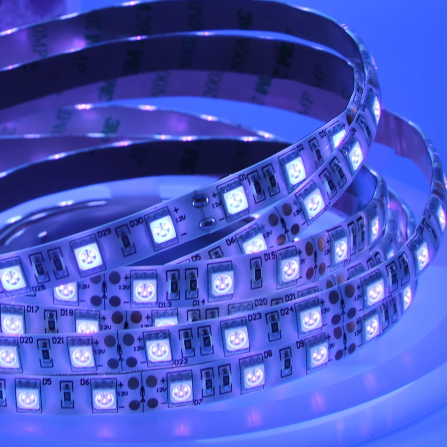 Водонепроницаемая светодиодная лента SMD3528/5050 60 светодиодов/м 120 белая/черная