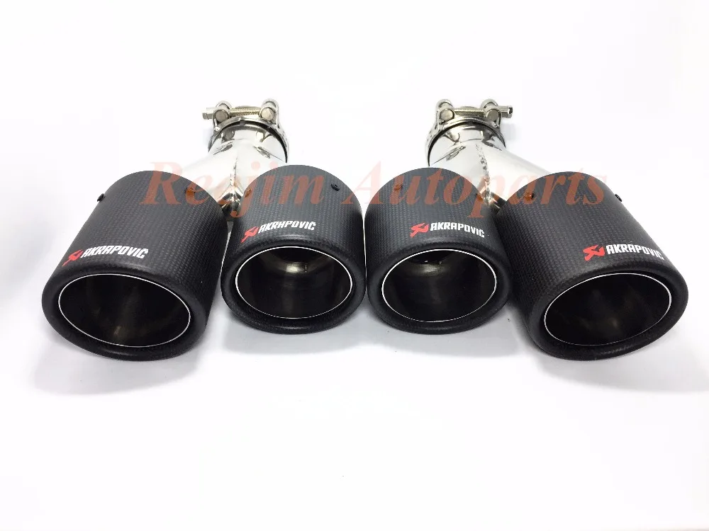 Впускной 2 5 &quotвыход 3 5&quot двойной нержавеющей akrapovic выхлопная насадка автомобиля