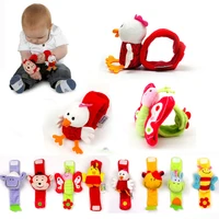 infant learning toy infant newborn baby wrist watchs baby toy hand wrist strap soft animal baby rattles christmas gift i0044