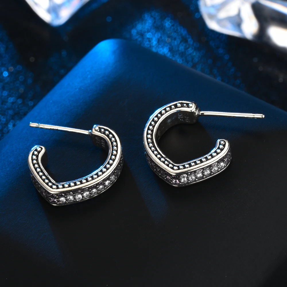 LZESHINE натуральная 925 пробы СЕРДЦЕ серебряные серьги для Для женщин Jewelry Серьги