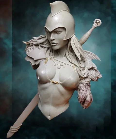 Масштаб 1/10 Смола Бюст Римский Женский воин Сексуальная Неокрашенная фотография