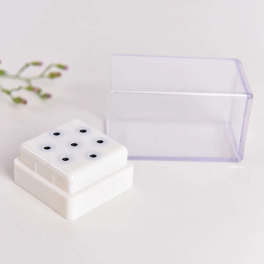 

1PCS Nail Drill Bit Holder 7Holes White Bits Holder Exhibition Displayer Nail Drill Bit Holder Professional Manicure Tools