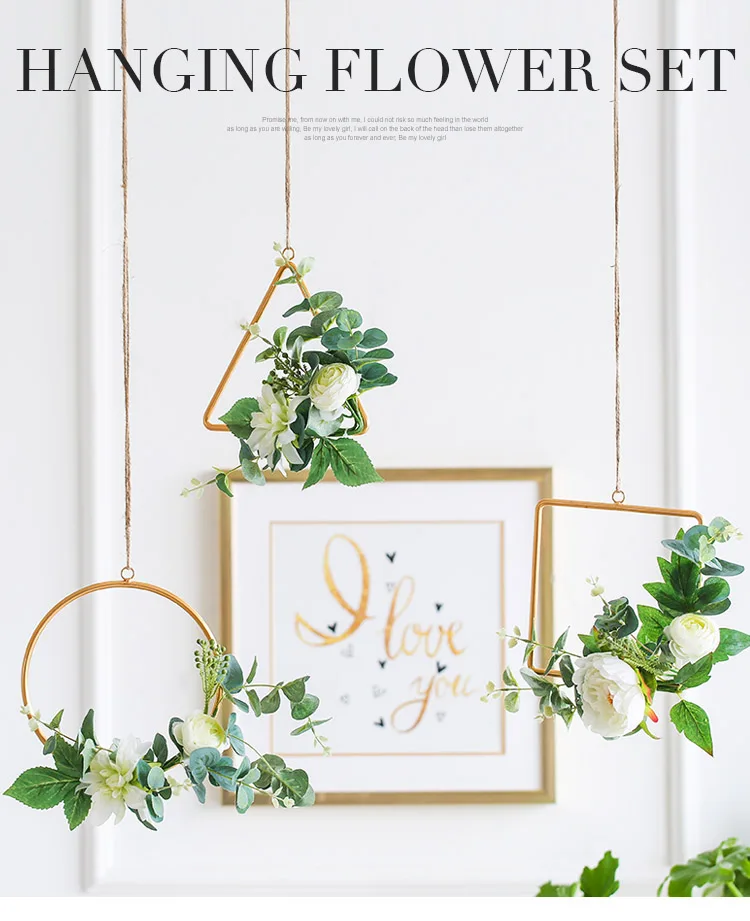 Miz свадебное украшение искусственный цветок висячие Аксессуары Металлическая Рамка с цветком домашний декор висячий цветок набор