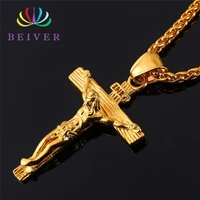 beiver fashion 2 colors jesus cross necklace for women men 2019 new arrivals best gifts for party dropshipping n327