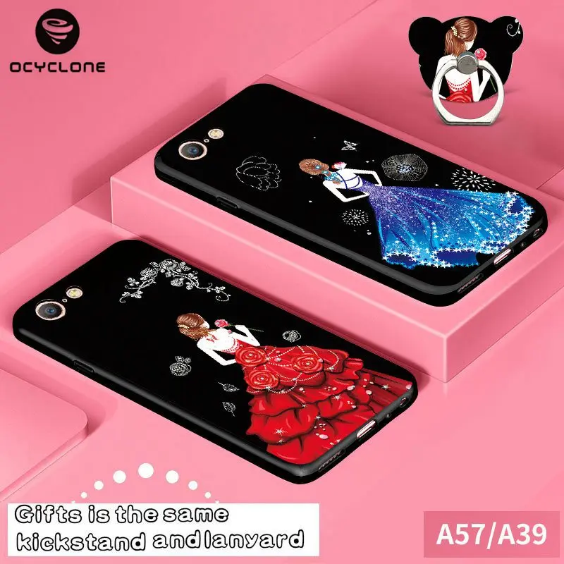 Милый чехол с рисунком для OPPO A39 и A57 подарки подставка ремешок модный силиконовый