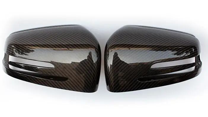 Carbon Fiber Gloss W204 крышка зеркала на замену для Mercedes-Benz A B C E S CLA CLS GLA класс углеродного волокна крышки заднего вида W176 W117 W218 W212 W207 - Цвет: Carbon Fiber Gloss