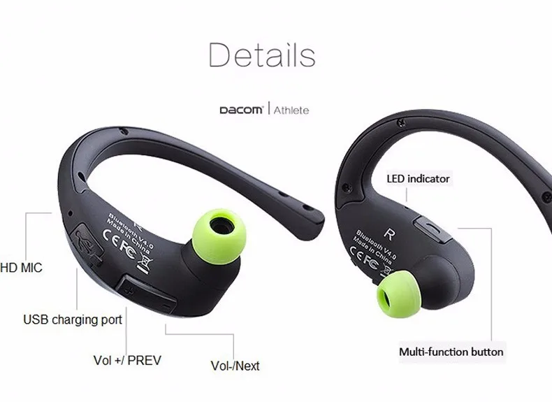 Dacom Athlete Bluetooth гарнитура беспроводная спортивная Гарнитура наушники стерео музыка наушники fone de ouvido с микрофоном и NFC