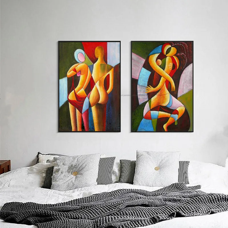 Ручная роспись Абстрактная фигура картины маслом на холсте Современное