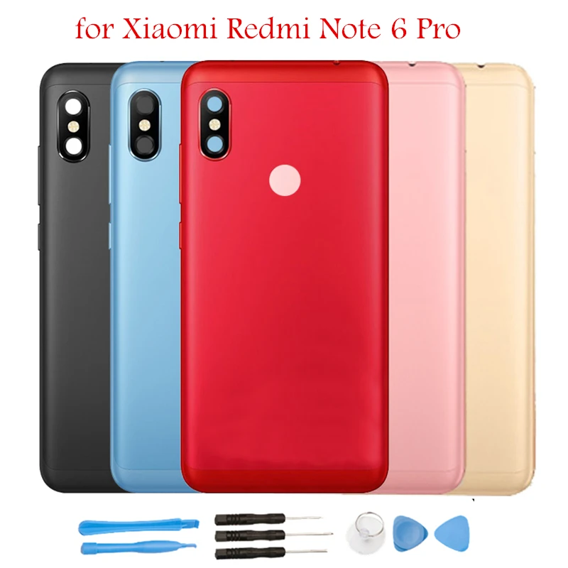 6,2" для Xiaomi Redmi Note 6 Pro задняя крышка батарейного отсека задняя крышка корпуса дверная Боковая клавиша Note 6 Pro запасные части для объектива камеры