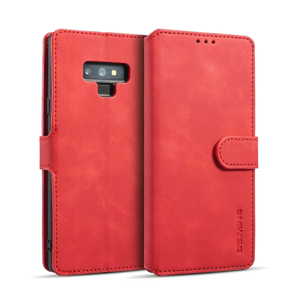 DG. MING кожаный чехол для samsung Galaxy Note 8, 9, 10+ Магнитный кошелек, чехол для телефона, для samsung Note 10+ чехол, откидная крышка, отделения для карт - Цвет: Red