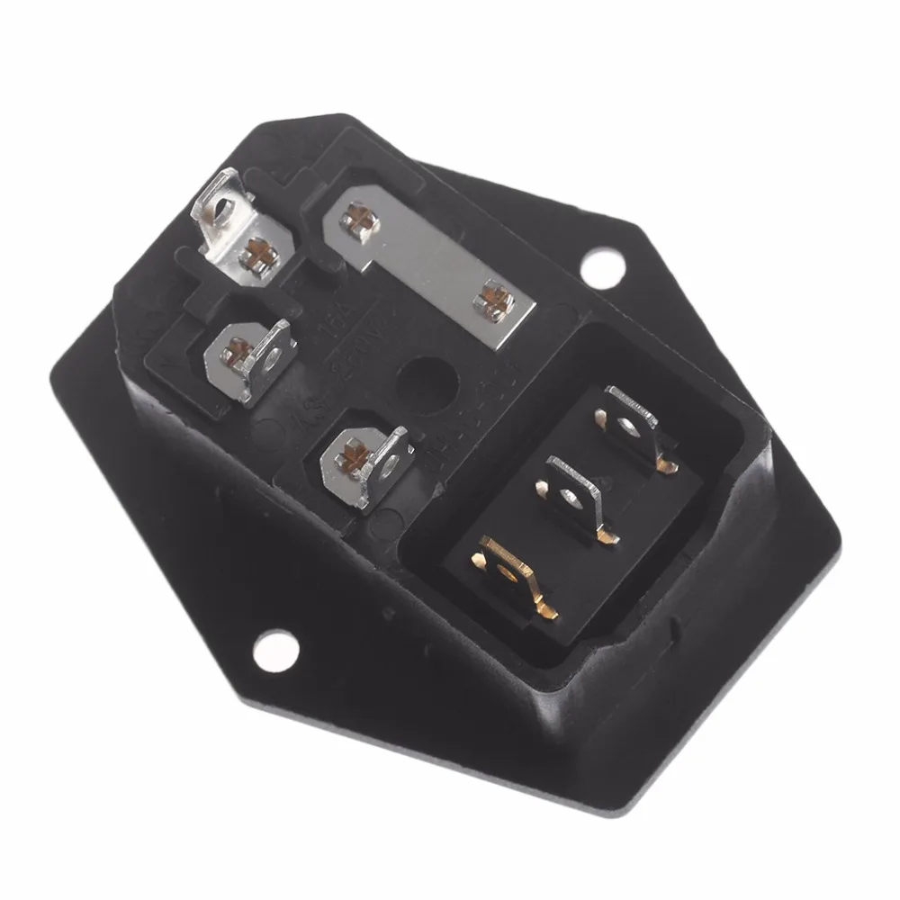 1 шт. Новинка 10A 250 В 3 Pin IEC320 C14 AC Вход штекер розетка без предохранителя|Запасные
