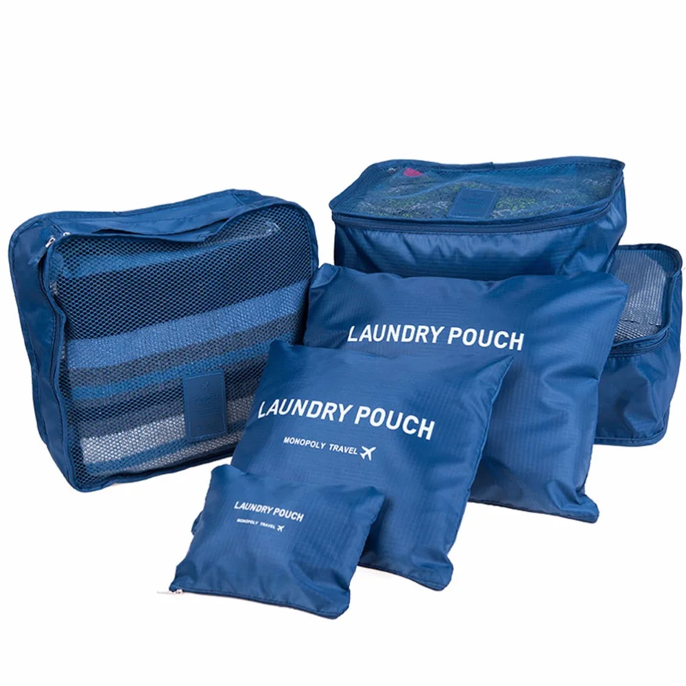 2019 нейлон Упаковка Куб дорожная сумка Системы Прочный 6 шт. один комплект большой