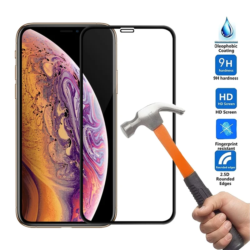 Защитное стекло для экрана протектор для iPhone X закаленное стекло для iPhone 7 10 XS xs MAX XR 7 8 Plus полное покрытие пленка 9H протектор