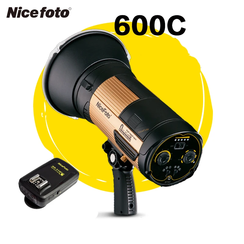 NiceFoto HS 600C 600 Вт Высокоскоростная синхронизация HSS 1/8000S студийная вспышка высокая