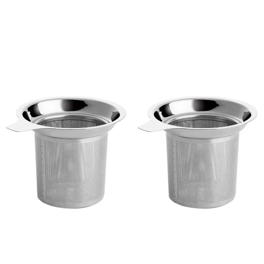 Behogar 2 шт. Нержавеющая сталь Чай Infuser Фильтр заварочный чайник с ситечком большой