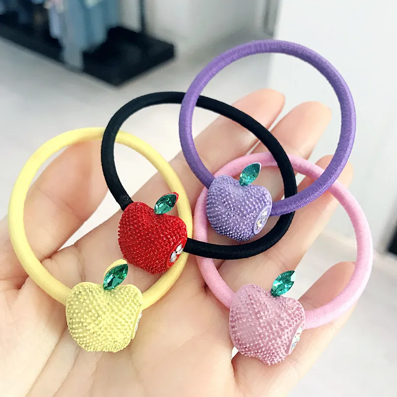 Корейские милые детские волосы круг разноцветные кольцо Кристалл Фрукты Резина