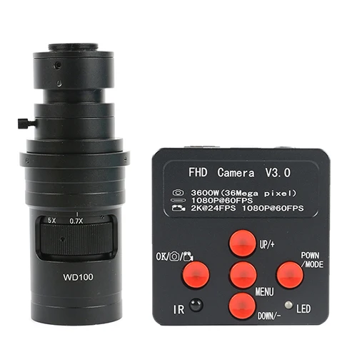 with 200x lens 1080P FHD 36MP 2K HDMI USB промышленный электронный цифровой видео микроскоп камера 200X C крепление объектива для лабораторного телефона PCB Solderin - Цвет: with 200x lens