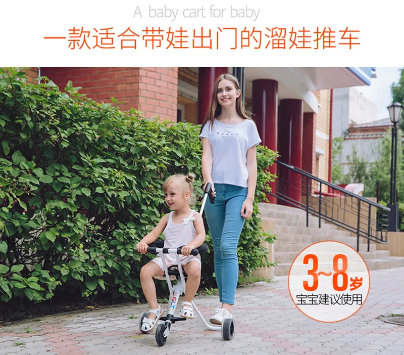 Новые портативные складные детские коляски 3 колесная тележка для детей От 3 до 8 лет Простой алюминиевый сплав уличная детская тележка скутер