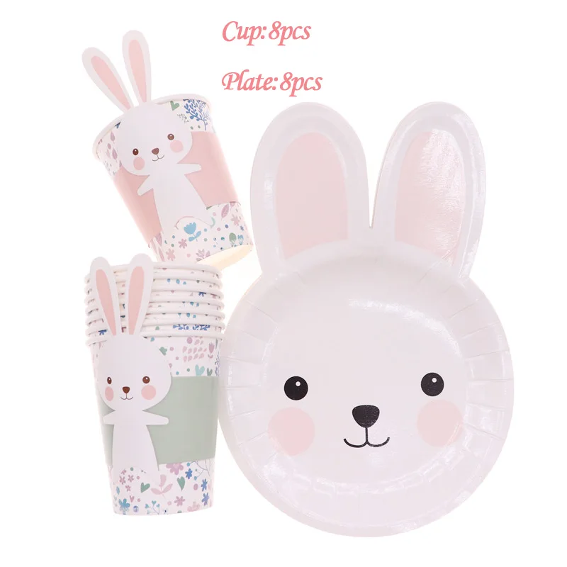 Одноразовые бумажные тарелки в форме кролика из мультфильма тарелка обеденная