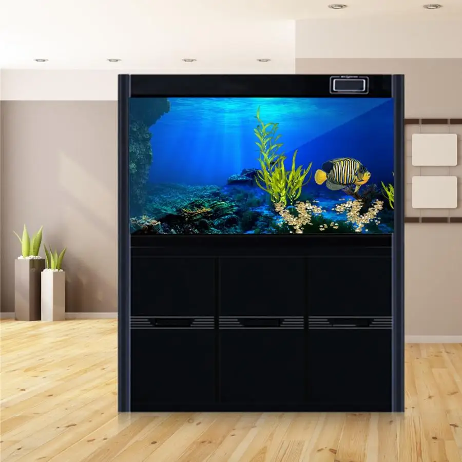 Трава Семена 3D эффект клей морской мир плакат для аквариумных рыб украшения Аквариум Искусственный Декор