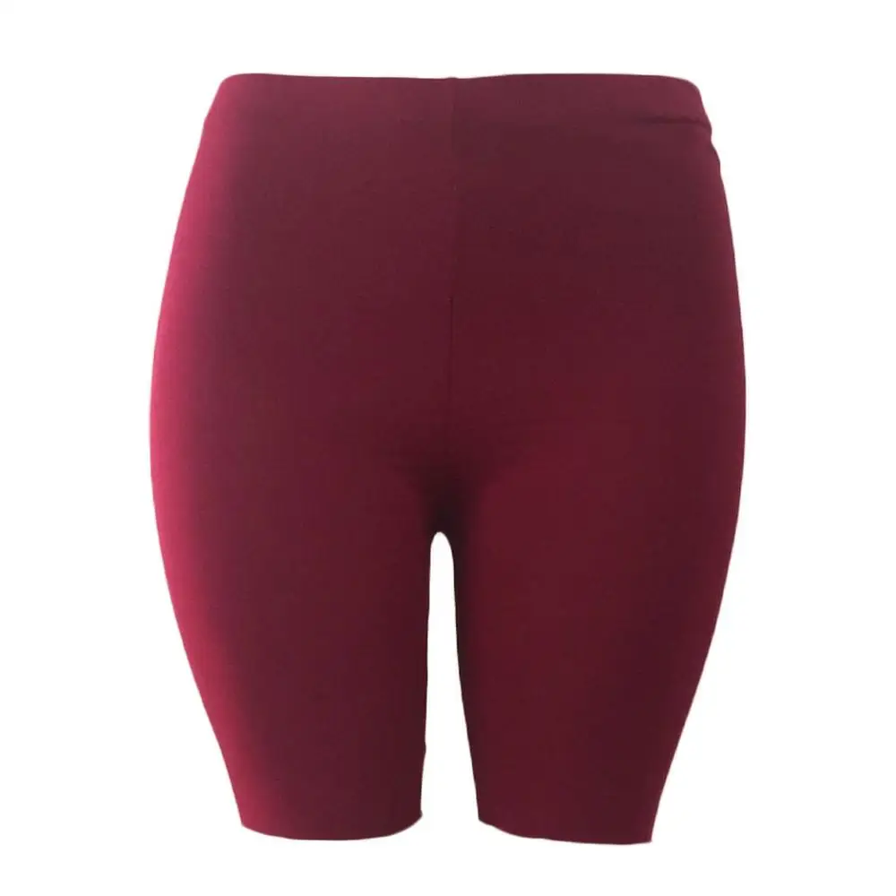 Wine Red Женские шорты для фитнеса с высокой талией быстросохнущие обтягивающие велосипедные шорты Новинка - Цвет: Wine Red