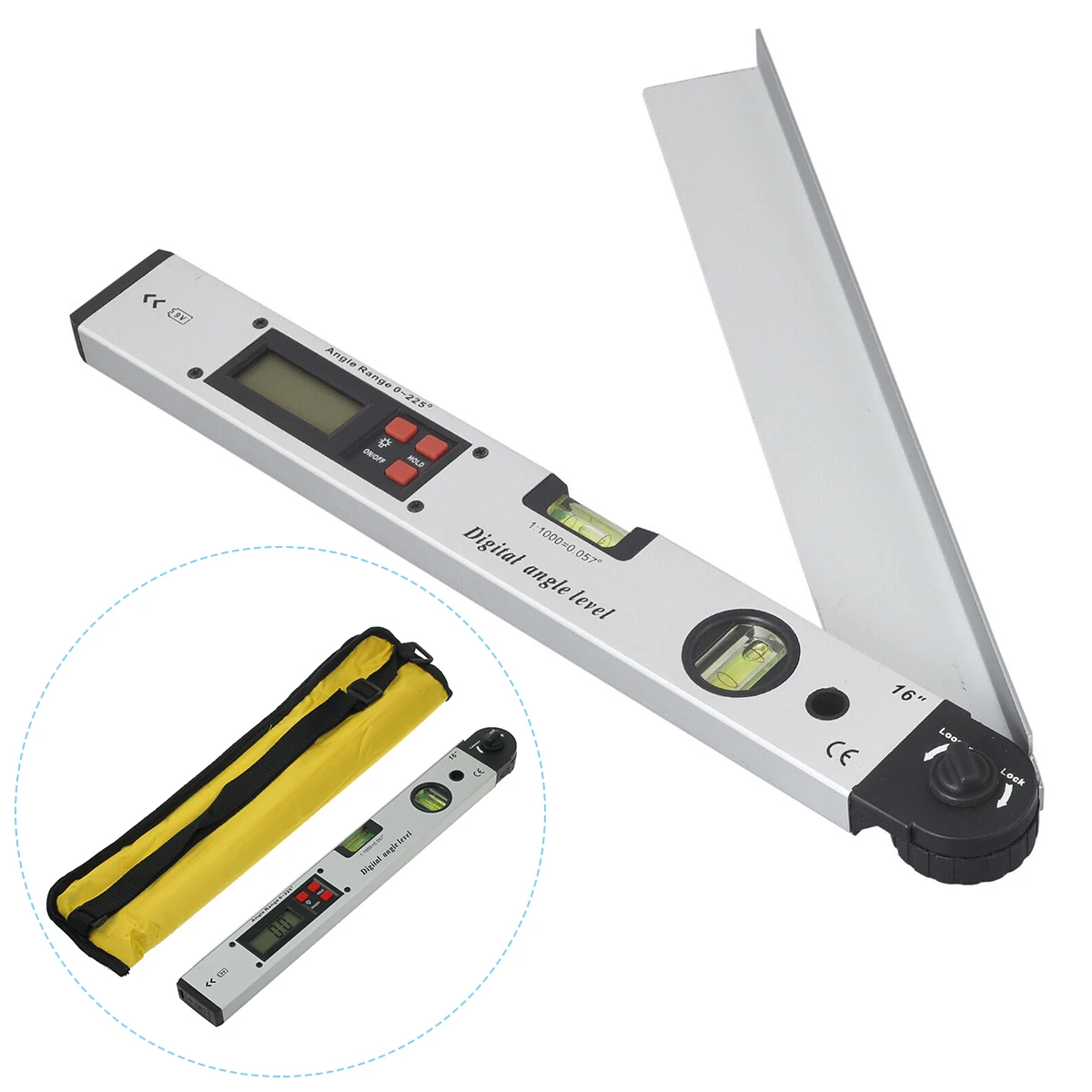 ANENG 0~225Degree LCD Digital Display Angle Level With Portable Bag Aluminum Alloy Vertical Measuring Device | Инструменты
