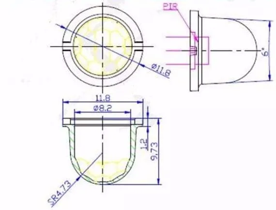 CHI-8308-3 высококачественные линзы Френеля, угол чувствительности 120, полиэтиленовые материалы, диаметр 11,8 мм, фокусное расстояние 5 мм, расстояние 5 м