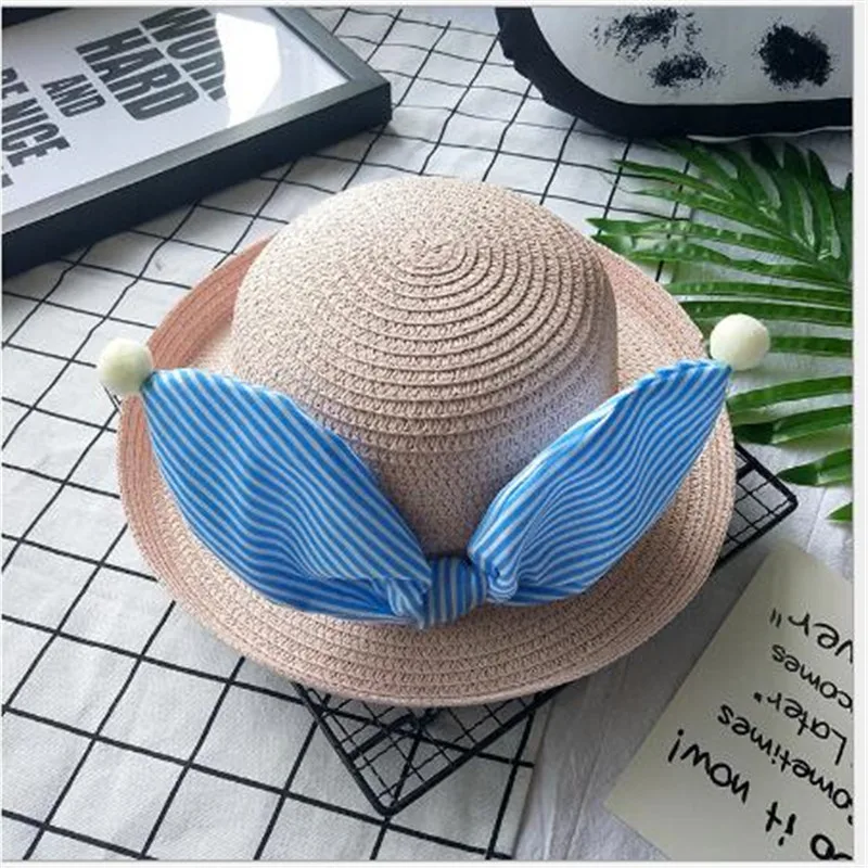 2018 новая детская соломенная шляпа в Корейском стиле с милым бантом отбортовки