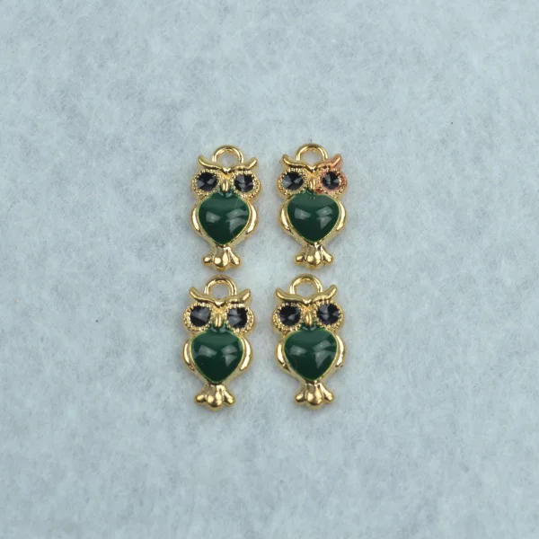 10 шт 6 Цвет Эмаль Подвески цвет золотистый металлический милая сова fit diy брелоки