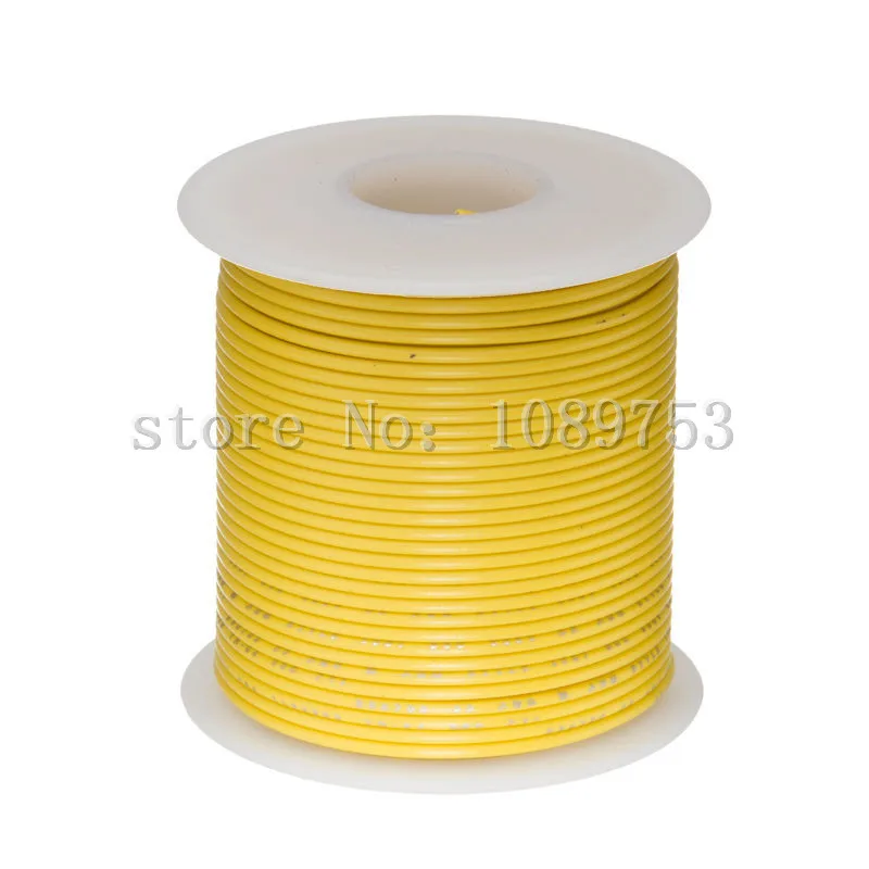 30 метров UL1007 24 # желтый гибкий многожильный UL 1007 AWG провод кабель|stranded cable|ul1007 cable30
