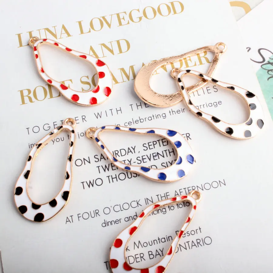 KC Золотой неровный капли воды волны Подвески корейские серьги эмаль кулон DIY