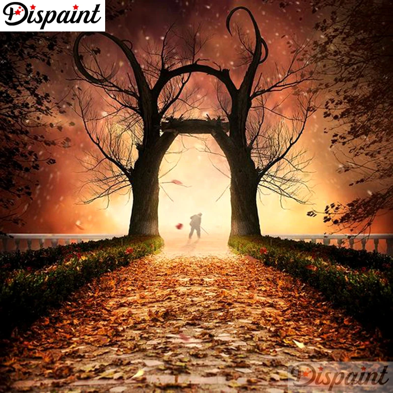 

Dispaint Full Square/Round Drill 5D DIY Diamond Painting "Tree door scenery" 3D Embroidery Cross Stitch 5D Home Decor A10265