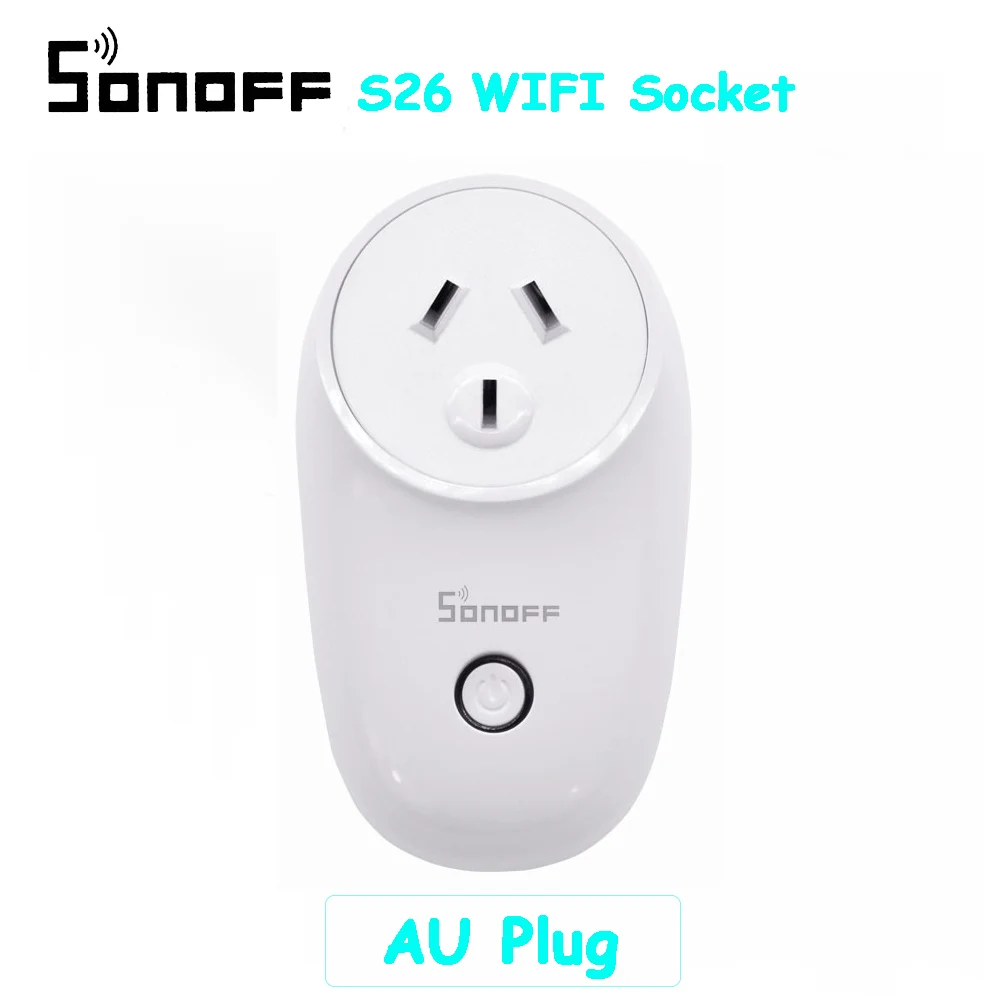 S26-AU Sonoff S26 Базовая Wi-Fi розетка беспроводной умный дом переключатель настенная вилка работает с Alexa Google Home EU/US/UK/AU штепсельный адаптер - Комплект: S26-AU
