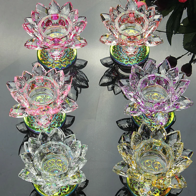 Креативный домашний декор ручная работа хрустальные свечи 7 цветов стеклянные