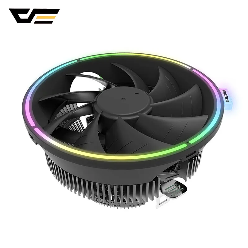 darkvoid CPU Cooler Darkflash Aigo кулер для процессора светодиодный вентилятор 125 мм AMD Intel бесшумный 3Pin PC воздушный кулер для охлаждения процессора LGA/115X/775/AM3/AM4 радиатор - Цвет лезвия: darkvoid CPU Cooler