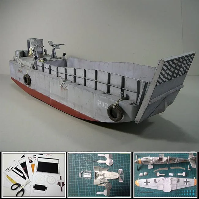 Бумажная модель корабля второй мировой войны сша Barka Desantowa LCM3 десантный корабль