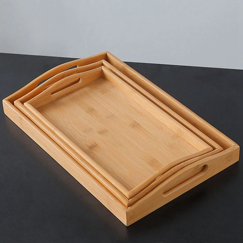 Прямоугольный бамбуковый поднос для чая Высококачественная домашняя посуда с