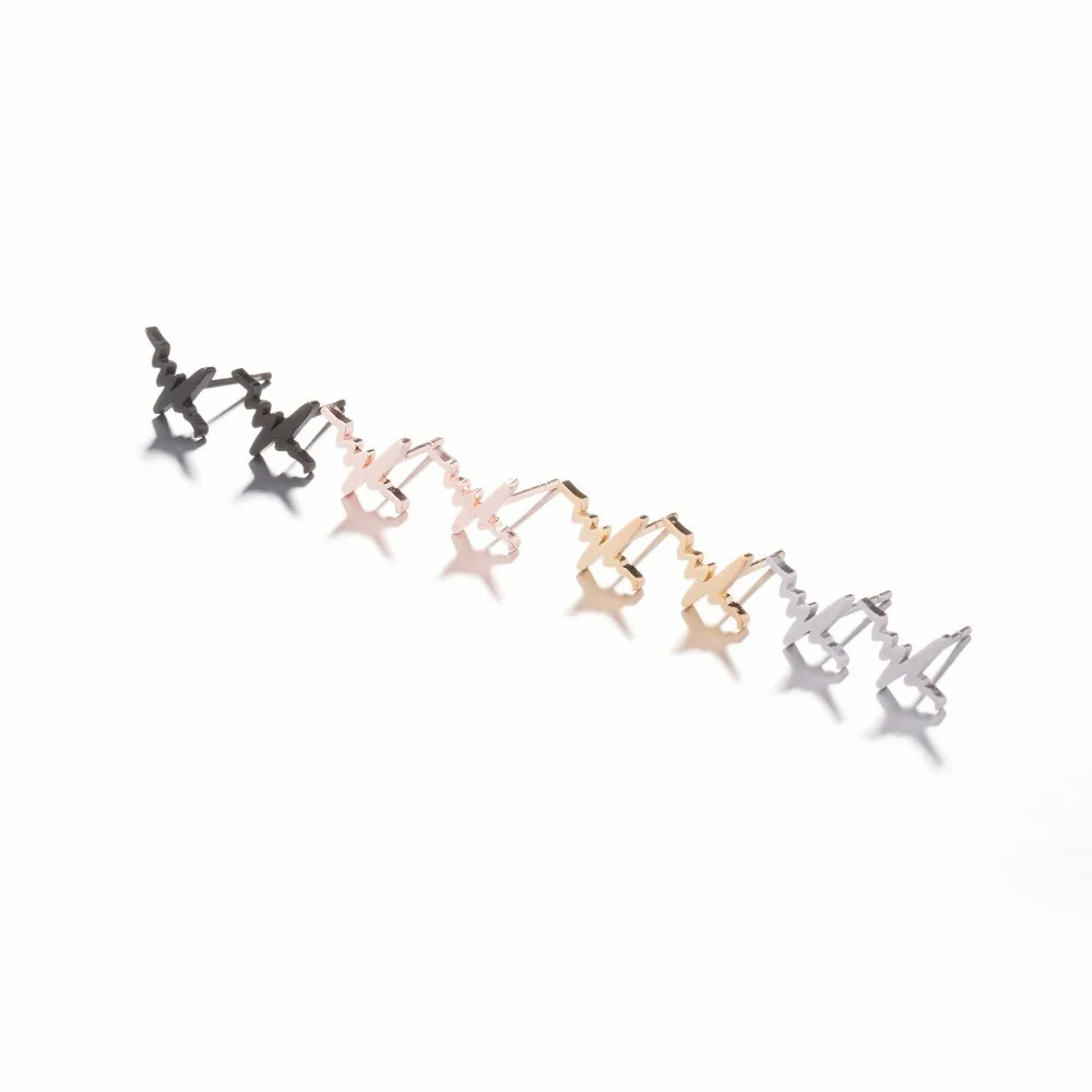 Yiustar крошечные серьги-гвоздики с сердечком для женщин розовый цвет нержавеющая