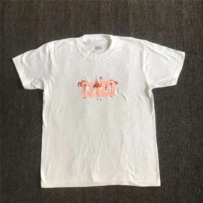 Новинка Kith футболка с изображением фламинго футболки для женщин и мужчин 1:1