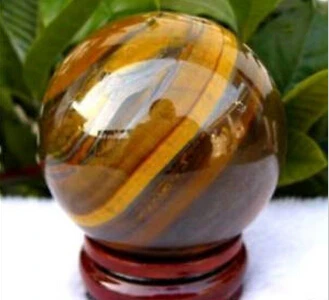 

40mm Natural Tiger's Eye quartz crystal sphere ball + stand